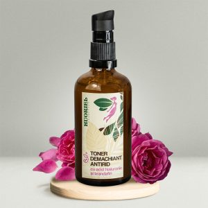 Demachiant și Toner antirid cu acid hialuronic și trandafiri